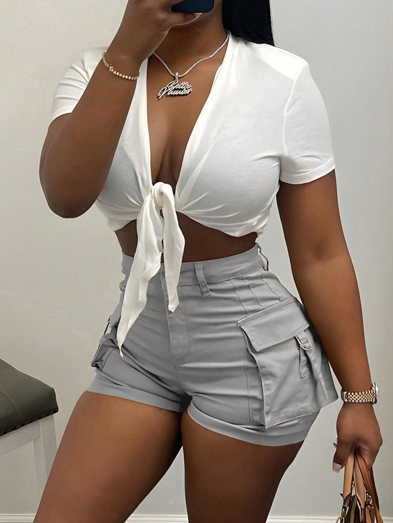 Rose Beauty A женские облегающие шорты Rave Y2K с эластичной резинкой сзади — фото 18