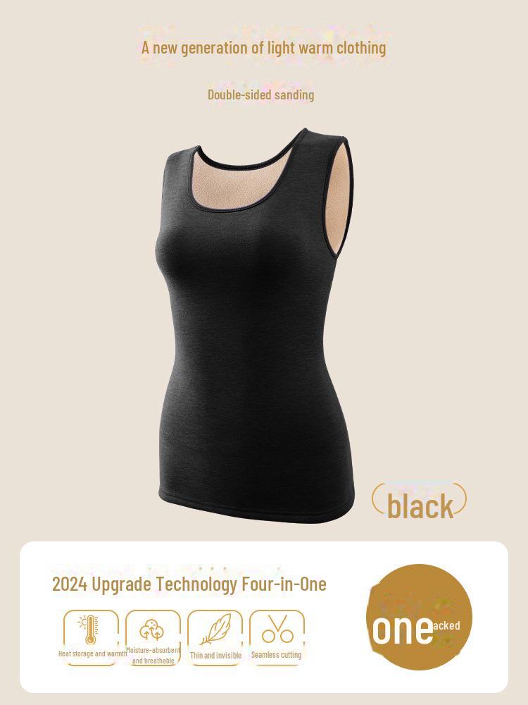 Women's Thickened Lambskin Velvet Vest - Sleeveless, Warm, Large Sizes Available