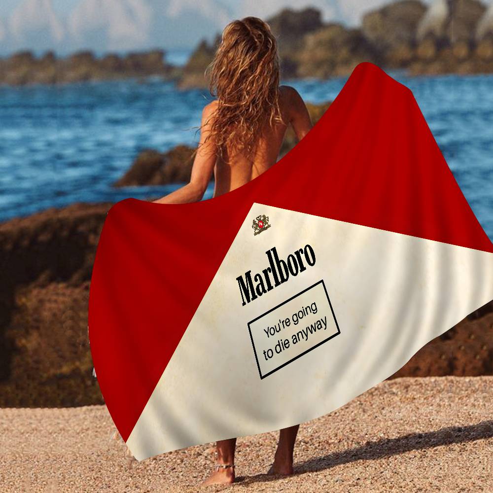 Retro M-Marlboro Microfiber Beach Towel Absorbent Quick Dry Soft Yoga Swimming Resort Mountain Climbing Towel