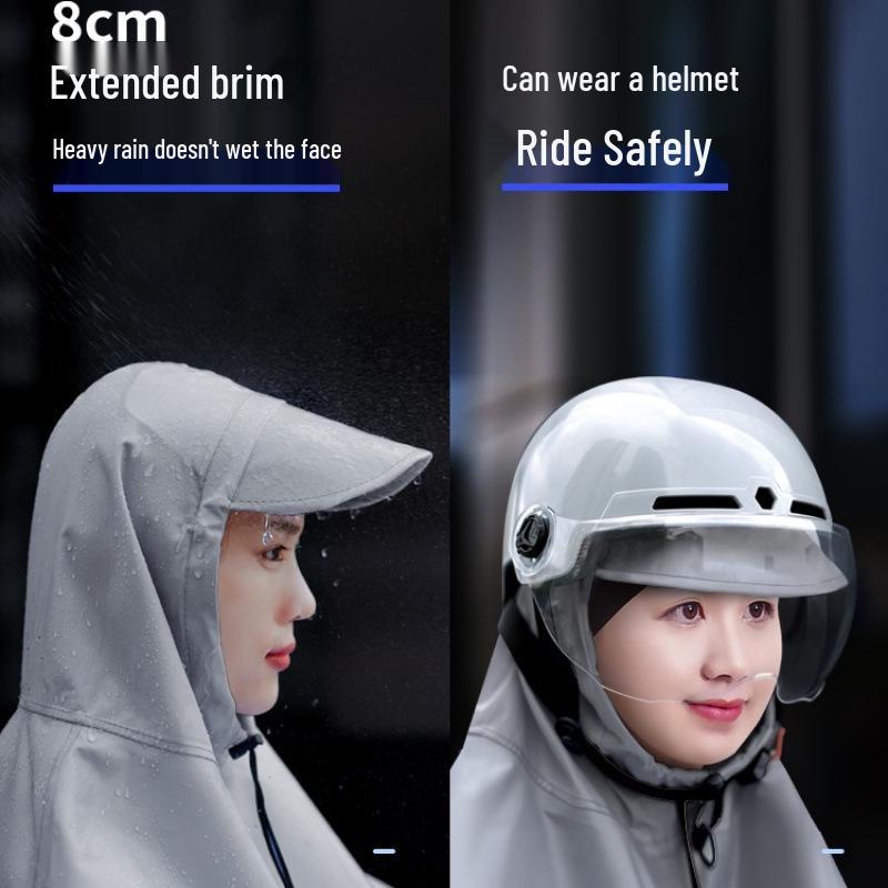 Unisex Electric Car Raincoat: Long, Full-Body, Extra Thick, Waterproof Poncho for Motorcycle Use