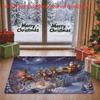 1pc, 2D Flat Printing, Santa Reindeer Sleigh Christmas Theme Entrance Mat | Non-Slip And Machine Washable Polyester | Suitable for Home Entrance/Bedro