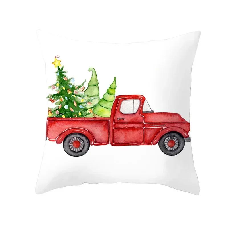 Christmas Decoration Cushion Watercolour Tree Snowman Red Pink Throw Pillow Home Decor Decor Pillowcase