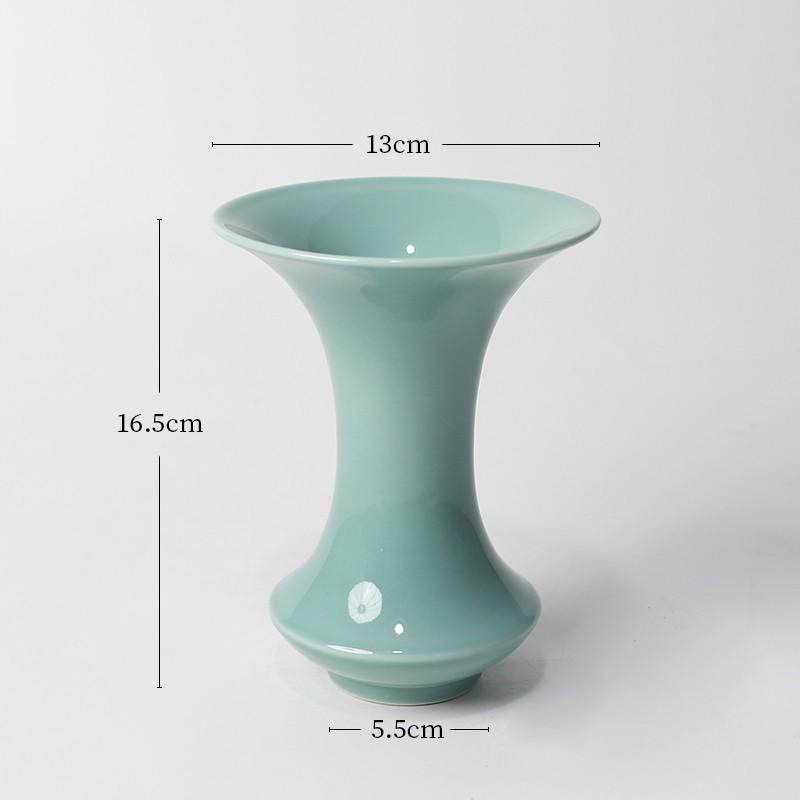 Ikenobo Rikka Ink Blue Vase, Ceramic Handmade Ikebana Flower Arrangement Vessel, Modern Chinese Decorative Ornament