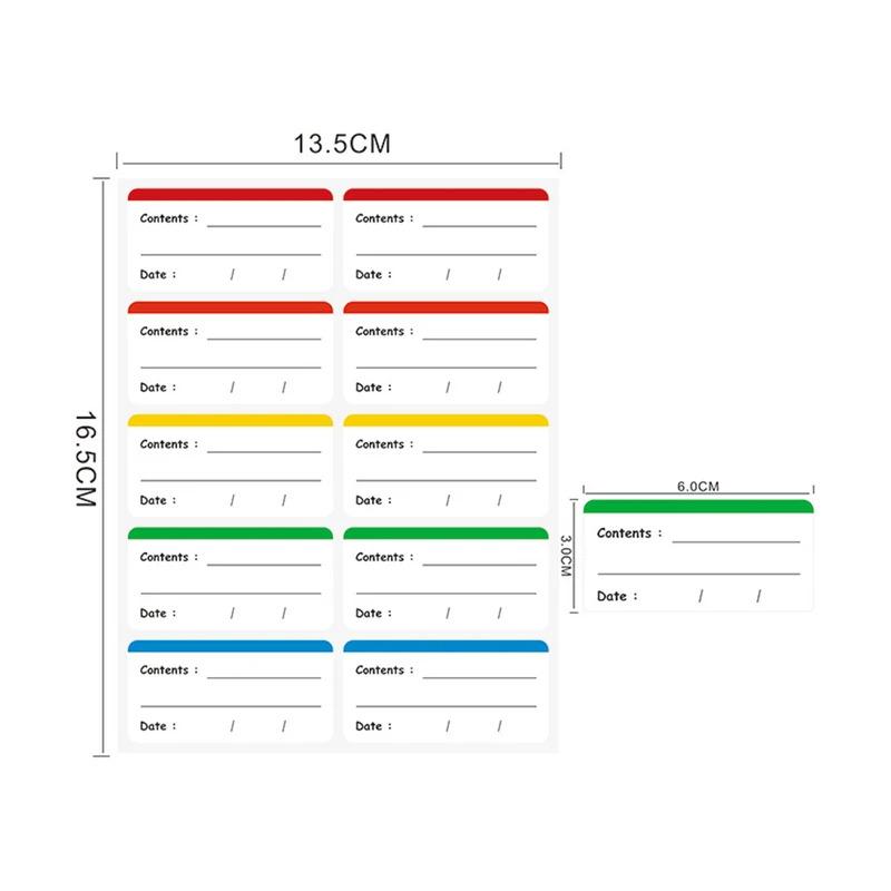 Borttagbara Etiketter 6x3cm, 100 st, Etiketter för Matförvaring, Etiketter för Köksskåp, Etiketter för Kryddburkar, Sorteringsetiketter