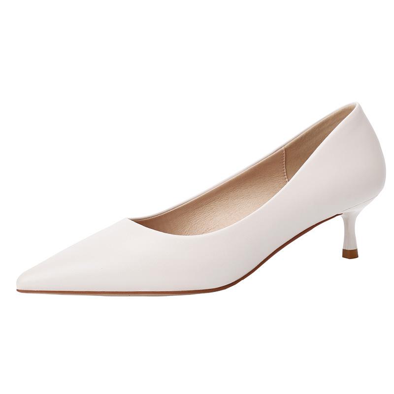 

Фу номер, остроносые туфли, женские тонкие каблуки, новые высокие каблуки, рабочие туфли, женские простые туфли из микрофибры вискозы с мелким вырезом 40 бежевый