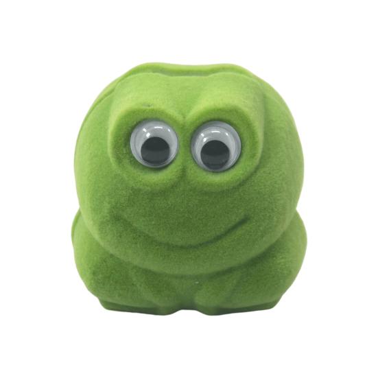 

Фланелевая коробка с орнаментом, дизайн лягушки, серьги, упаковка, пластиковый портативный брелок, коробка для подарков для дома зелёный