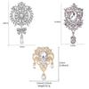 Elegant Shining Crystal Brooch Alloy Retro Style Rhinestone Lapel Pin Gold Silver Decorative Pearl Brooch Women's Fashion
