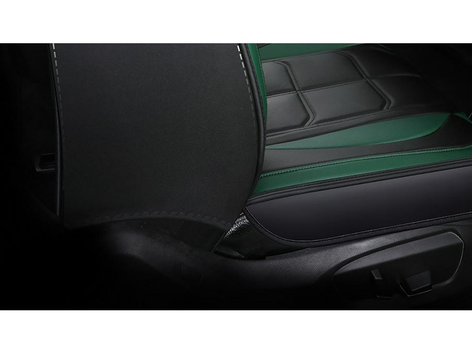 All-Season Nappa Leather Car Seat Cover with Full Coverage and Backrest Pad