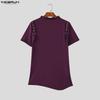 INCERUN Sommer Herren Rollkragen Kurzarm Lässige Enganliegende Oberteile T-Shirts