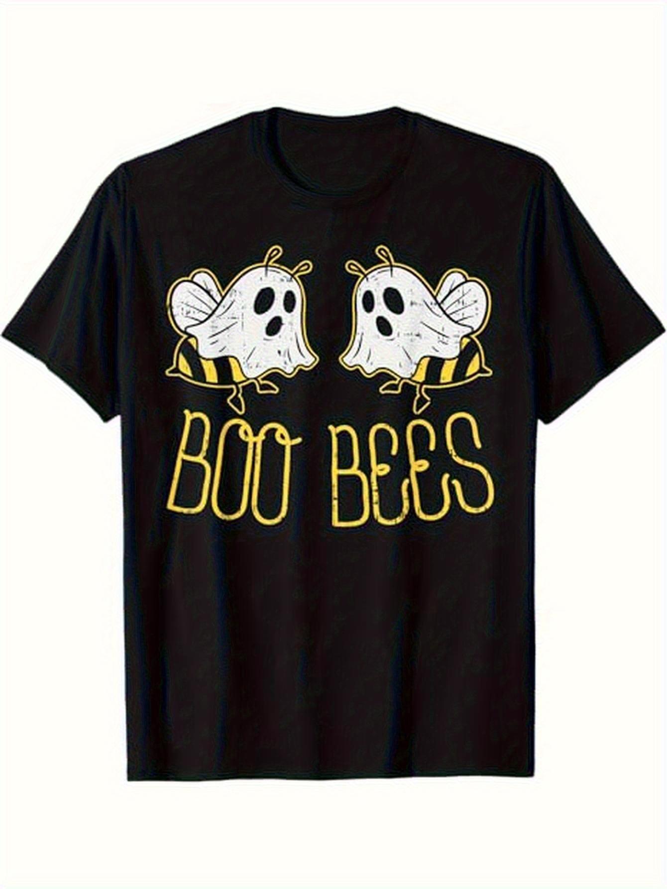 

Boo Bees Funny Couple Halloween Costume T-shirt for Adults - 100% Cotton Slim Fit Unisex Tee with Bee Graphic & Bold BOO BEES Print M