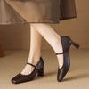 Scarpe col tacco alto da donna Primavera Autunno Nuove Tacco Chunky Esterno Mary Jane Moda Cinturino con Fibbia Lusso Comode Pumps da Festa