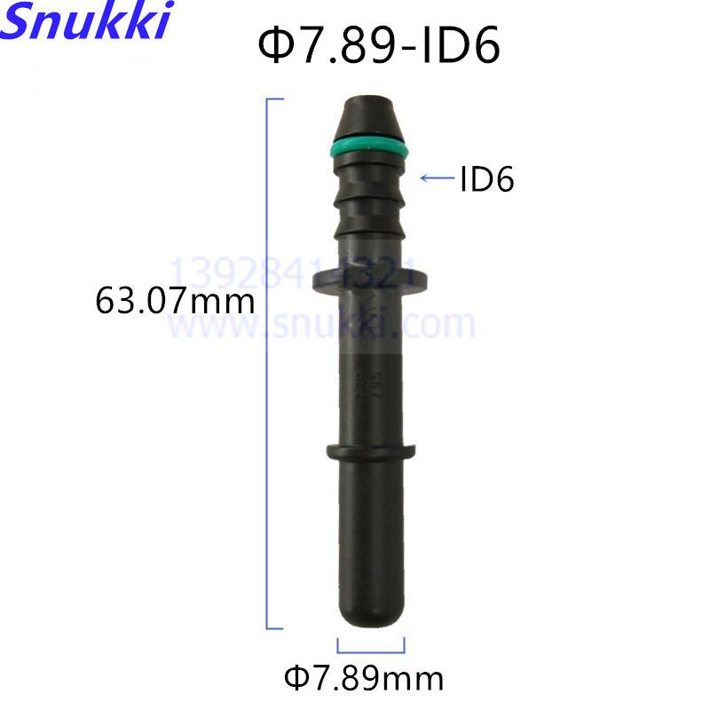 7.89mm 7.89 ID6 Male Connector End Piece Plastic Fuel Line Quick Connector  180 Degree SAE  Fuel Pipe Fittings 20 Pcs One Lot