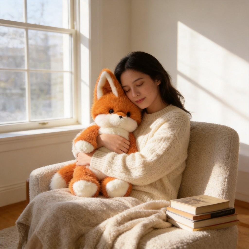Jouet Renard en Peluche Avec Remplissage en Coton PP Pour Enfants et Adultes Cadeau et Confort