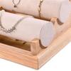 Solid Wood Bracelet Storage Holder Durable Three Tier Jewelry Organizers In Wood For Bracelets And Personal Items