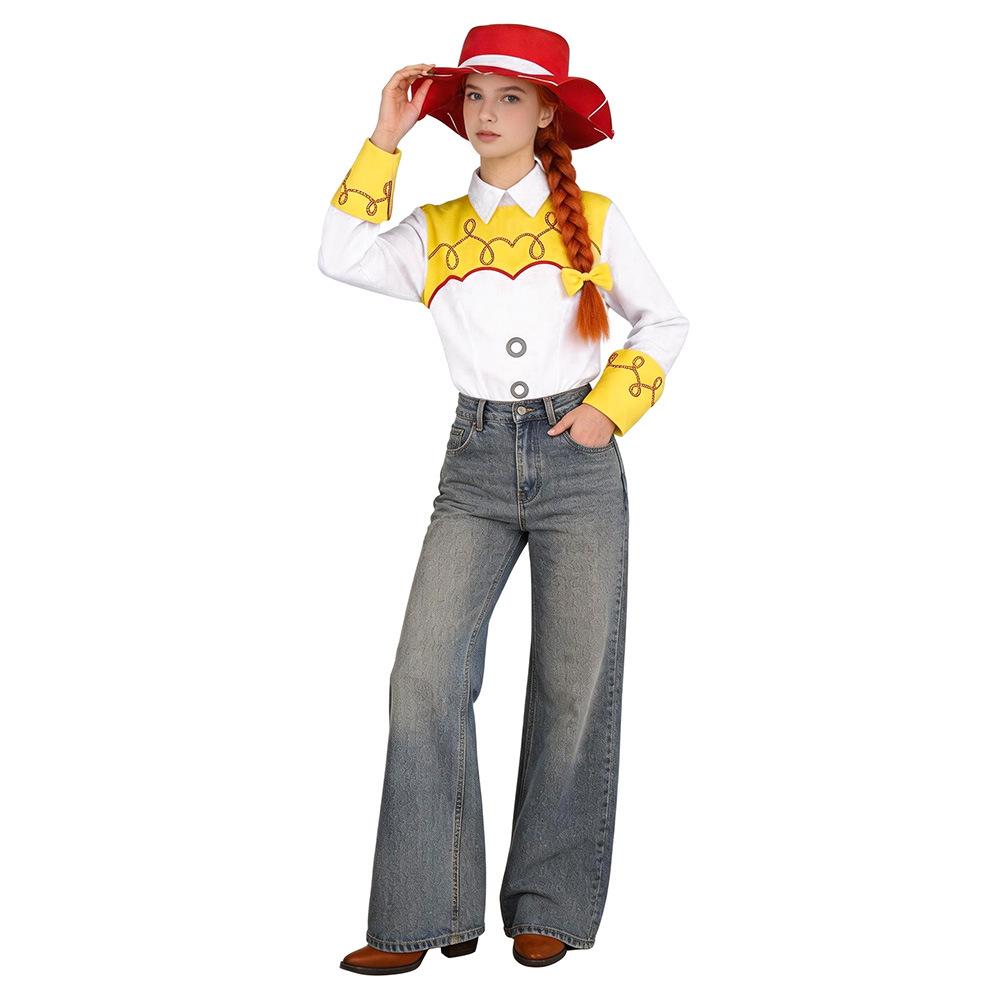 Toy Story Jessie Costume Adult Women Halloween Cosplay Outfit Cowgirl Top and Hat for Party