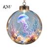 Coastal Style Home Seasonal Ornaments Ocean Animal Christmas Ball Ornament, 3D Marine Life Hanging Decoration, Theme Beach Xmas Tree Pendant