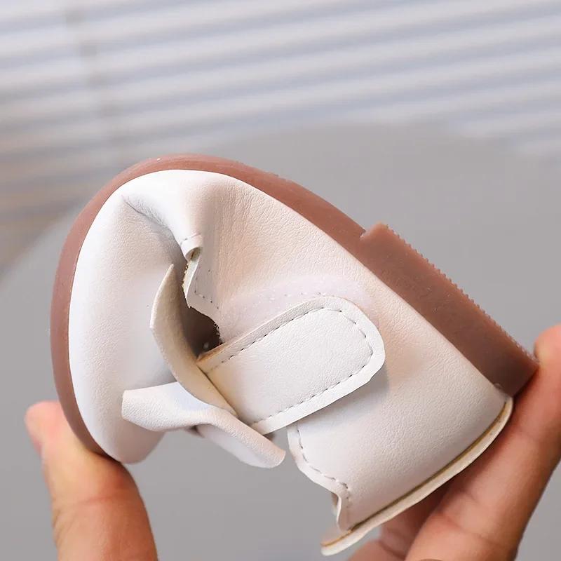 Mädchen Mary Jane Kinder Einfarbig Schleife Runde Zehen Schleife Kinder Mode Weiche Mokassins Baby Lauflernschuhe