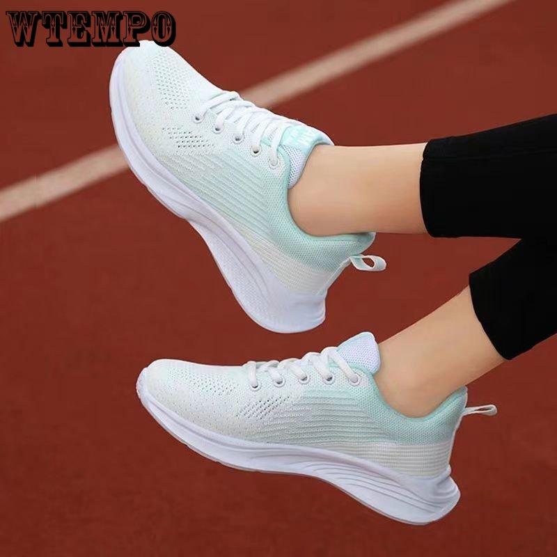 WTEMPO Damen Sommer Sneaker Atmungsaktiv Dünn Leicht Mesh Sportschuhe Rutschfest Freizeit Schuhe Stoßdämpfende Laufschuhe