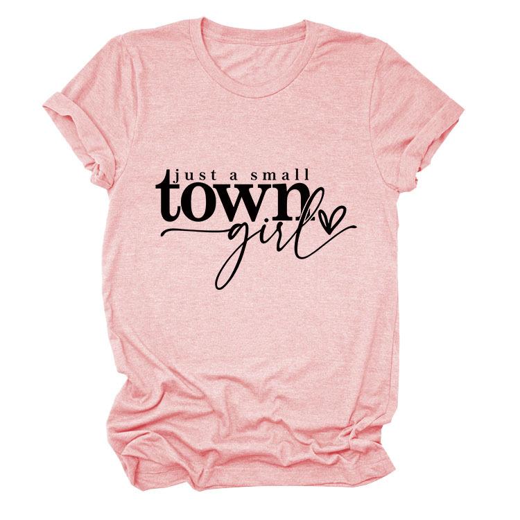 Casual just a small town letter print fashion ladies short sleeves