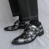 Men Printing Monks Loafers Shoes Wedding Party Shoes Casual Formal Business Leather Dress Prom Nightclub Shoes Plus Size