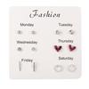 6 Paar Ohrstecker für Damen, Schneeflocke, Herz, Stern, Blatt, künstlicher Edelstein, Schmuck, Geschenk