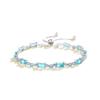 Bellitia Jewelry Silver Pure Jewelry Women's Bracelet, Stylish, Blue, Topaz, Crystal, Bracelet, 925, Silver, Accessory,
