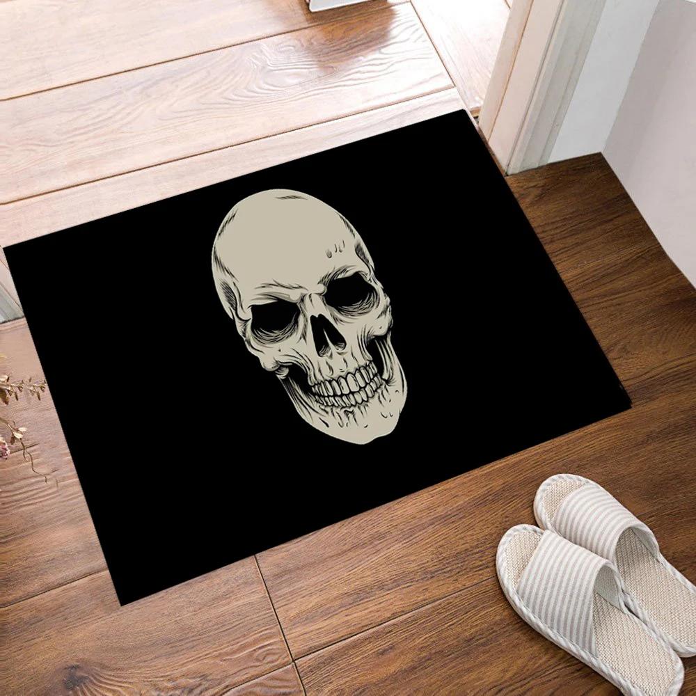 Lebka Halloween Kuchyňská rohožka Protiskluzová rohožka Omyvatelný koberec pro vchod Obývací pokoj Vedle postele Dlouhý halloweenský koberec Domácí dekorace