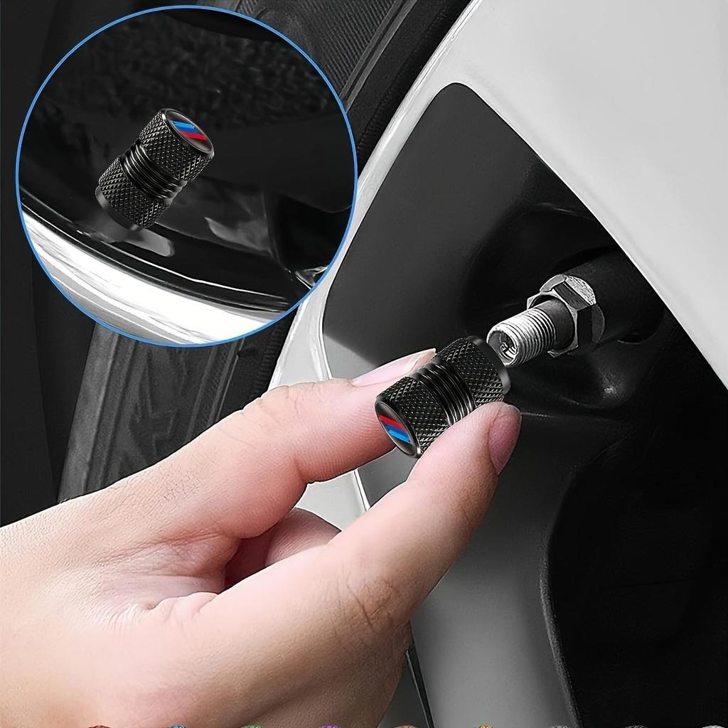 Aluminum Alloy Tire Valve Caps, Suitable for Automotive, Motorcycle, and Bicycle, Rust and Dust Resistant Tire Valve Cover Accessories