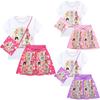 Kids Girls KATSEYE Print Short Sleeves T-Shirt Skirt Bag Clothes Set