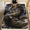 Black Dragon Pagoda Full Moon Blanket Home Decor Soft And Comfortable Machine Washable Sheet Nap Blanket