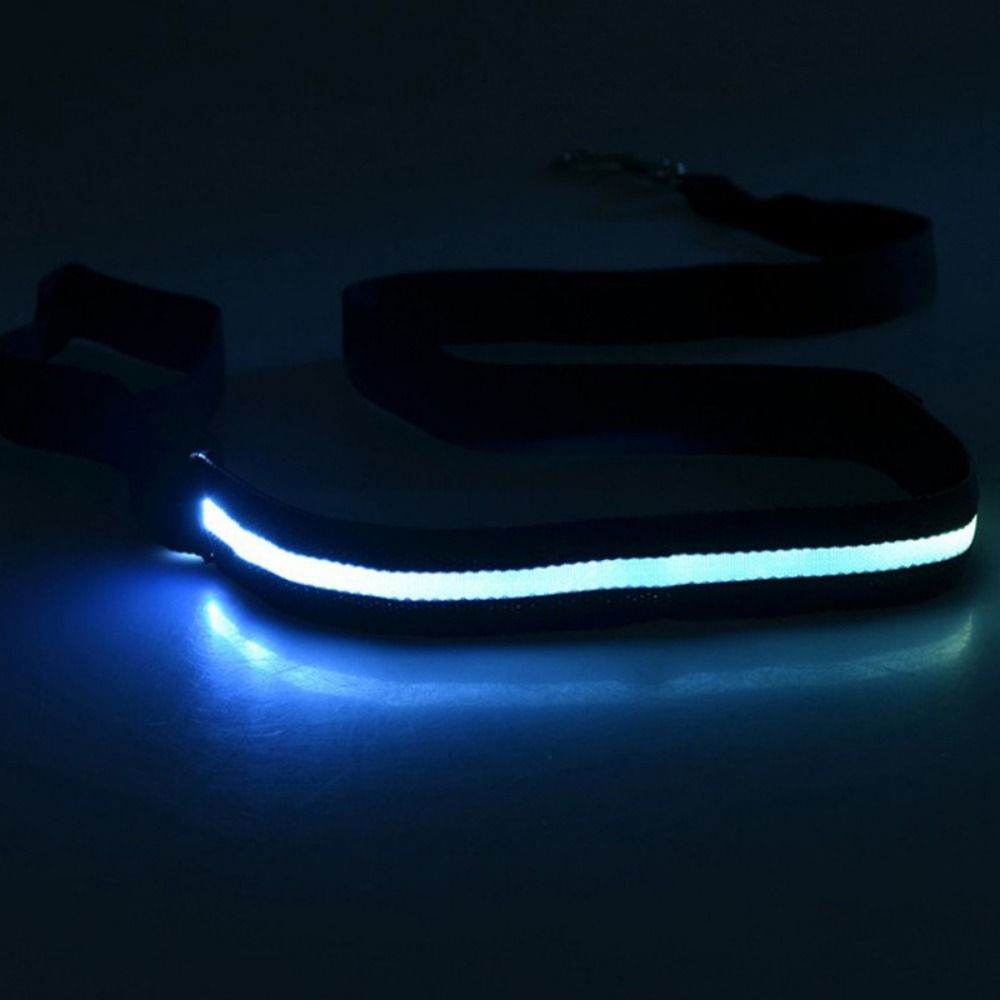 Adjustable LED Light Up Dog Leash Nylon Dog Glowing Walking Rope  At Night