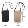 Creative Khaiki Black Hanging Passport Bag Waterproof Adjustable Belt Card Storage Bag Multi-function Nylon Ticket Holder Normal