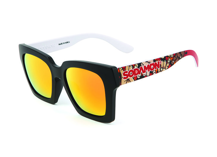 Sodamon Horn-Rimmed Sunglasses Fashion Black Sunglasses Mirror Sunglasses Ht602-C05(Rd)