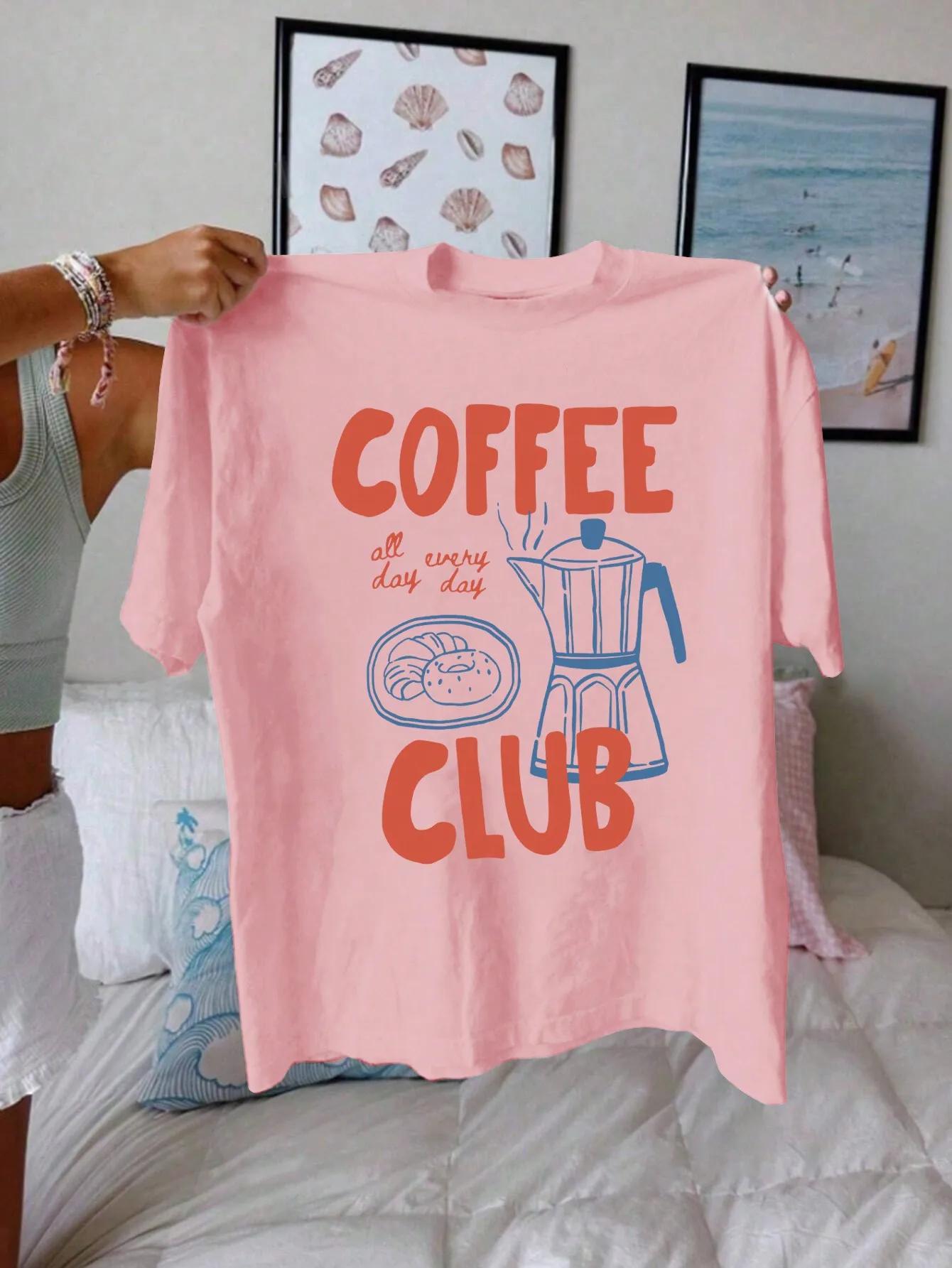 Women Letter Print Round Neck Short Sleeve Casual TShir S