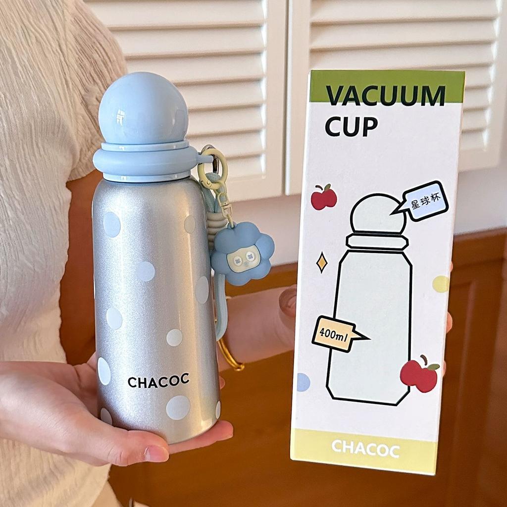 Exquisite cartoon gift thermos cup ins female high-value student 316 stainless steel portable straw double drinking cup