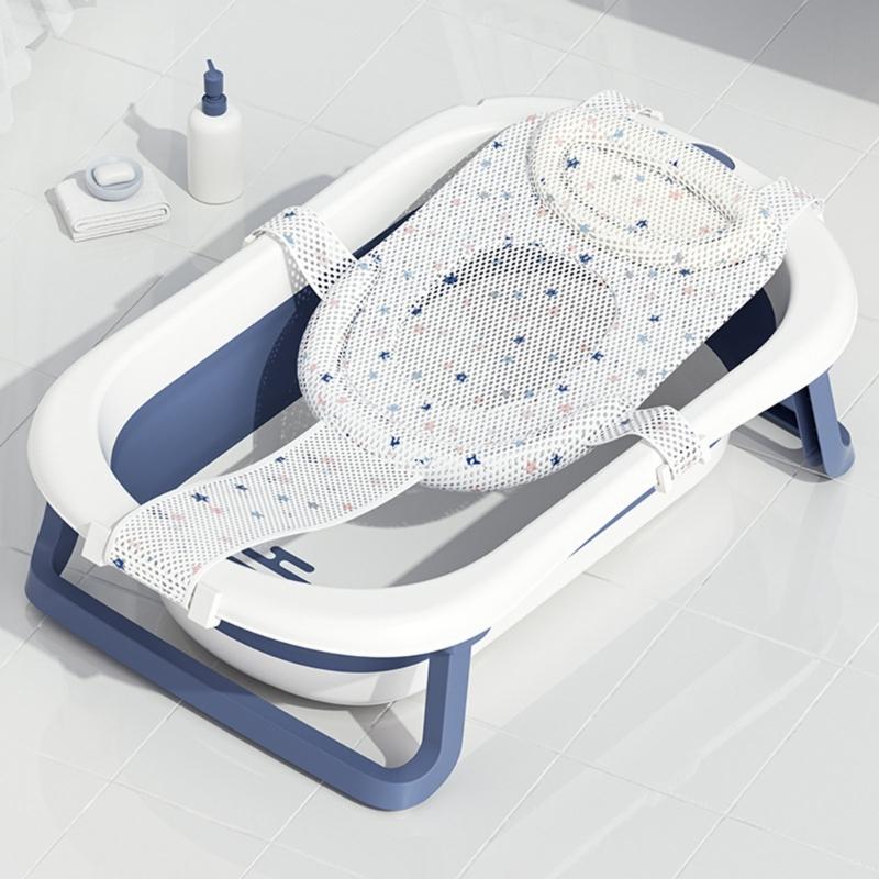 T-shaped Baby Bathtub Net Pocket Adjustable Newborns Bath Net Infant Bath Rack Shower Accessories for Safe Bathing