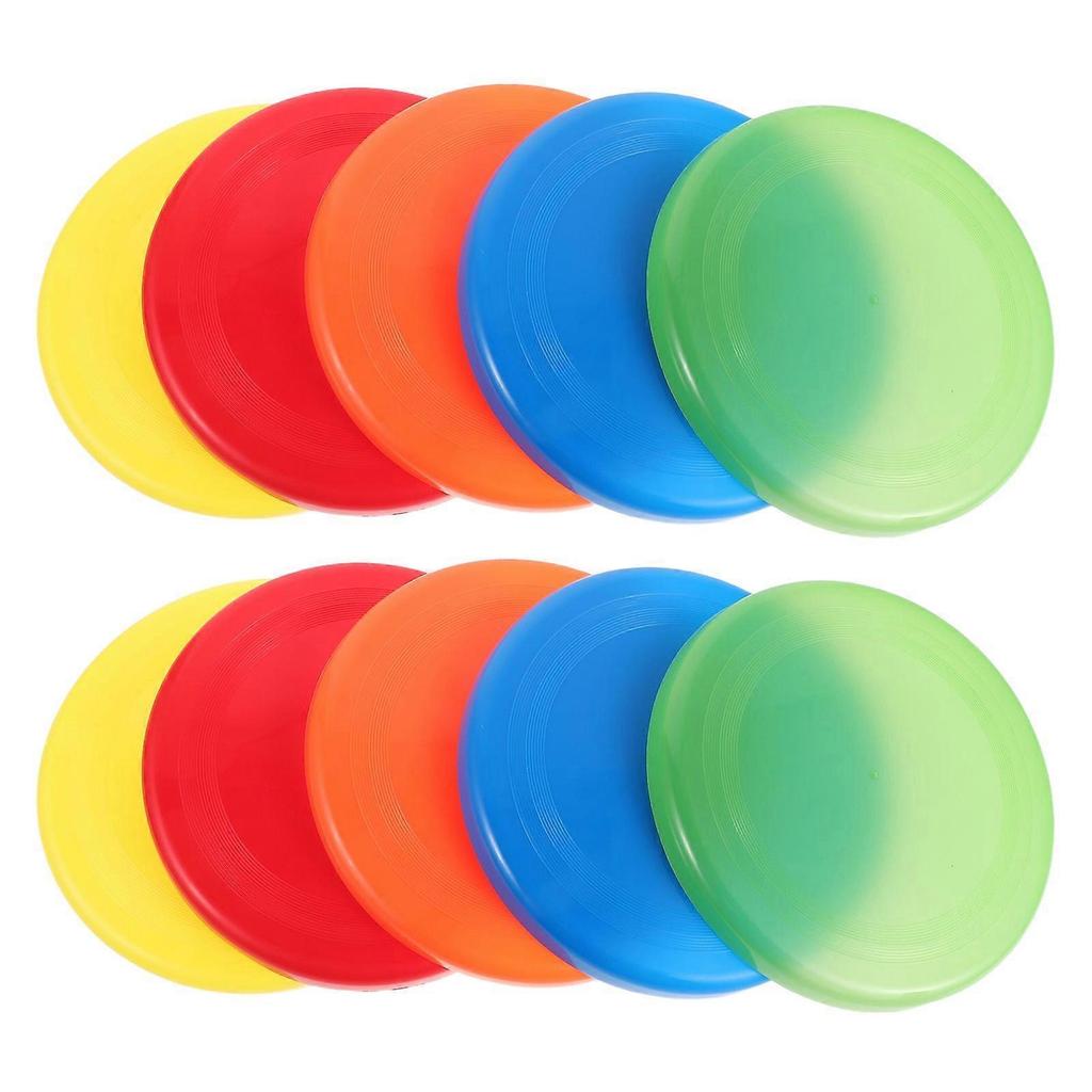 10pcs Flying Disc Set: Colorful Plastic Flying Saucers For Kids - Beach Party Pool Toys - Outdoor Throwing Game - Portable Tossing Toy 9-Inch