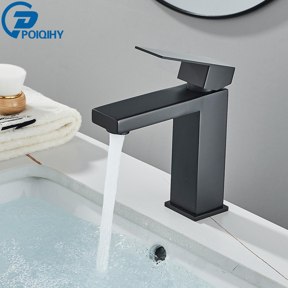 

Brushed Nickel Basin Faucet Black Bathroom Faucet Deck Mounted Basin Sink Tap Mixer Hot & Cold Water Stainless Steel Faucet