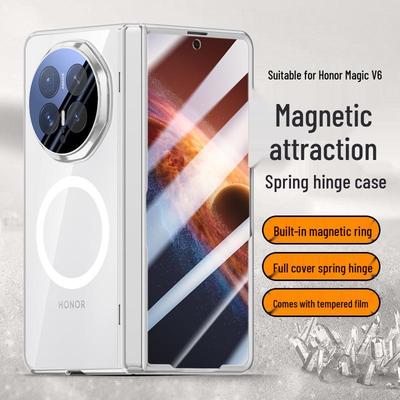 Kompatible Honor Magic V6 Falthandyhülle: Transparente Magnetische Ladefunktion, Vollständige Abdeckung, Sturzschutz.