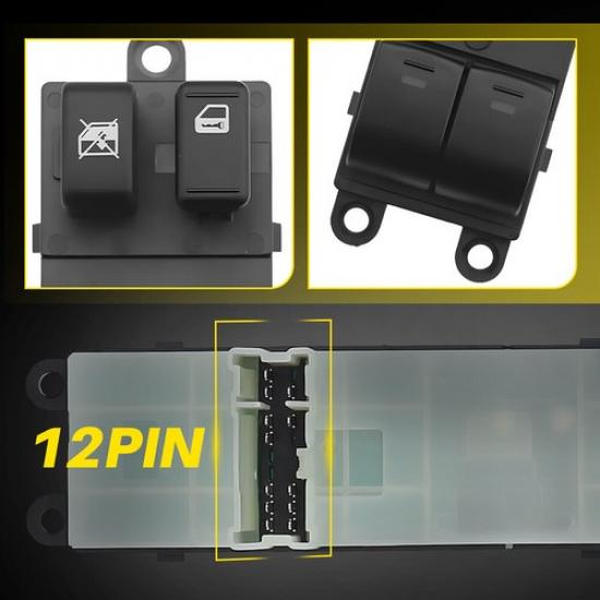 Window Switch For 07-19 Nissan Frontier Front Left Crew Cab Pickup Power Black A