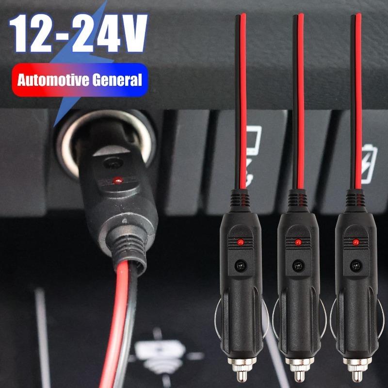 Auto 20A Male Car Cigarette Lighter LED Socket Plug Connector Adapter Sigaretten Aansteker Auto Copper Wire High-power 12V 24V