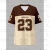 2026 Women's American NO.67 Printed Breathable Loose V-neck Short sleeved Sports Football Shirt Mesh Loose Oversized Top