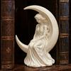 Elegant Handcrafted Home Ornaments Moon Girl Figurine, 3D Printed Mystical On Crescent Small Statue for Tabletop Statue, Collectible Sculpture Bedroom