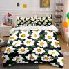 White Daisy Hand-drawn Pattern Print Bedding Set 1 Duvet Cover 2 Pillowcases for Adult and Children Luxury Gift Full Size
