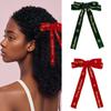 Sweet Bow Hair Accessory Red Velvet Ribbon Headdress Four Seasons Christmas Hair Clip  Daily
