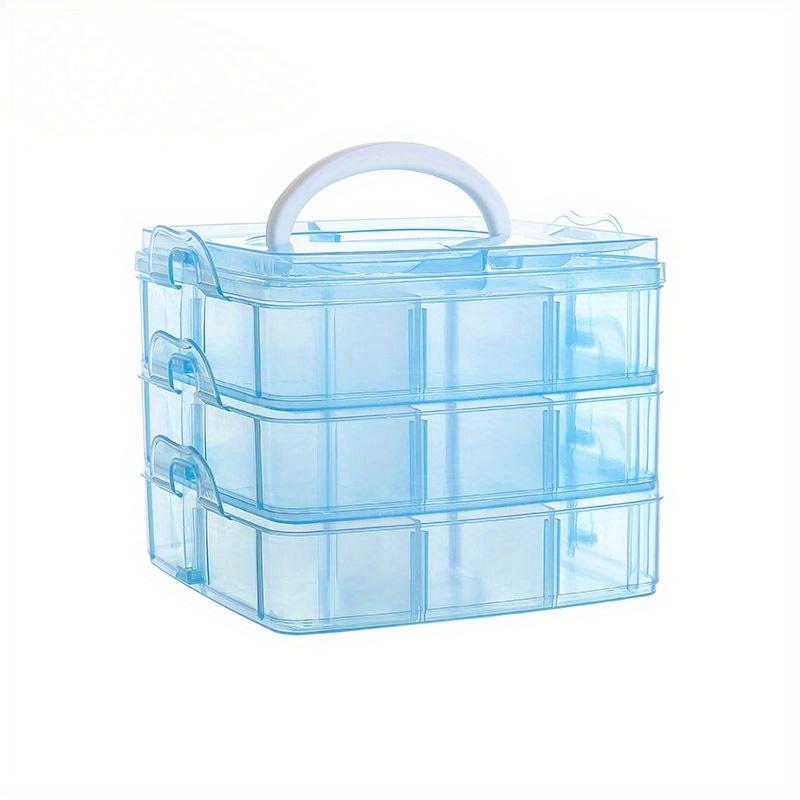 3-layer 18 Compartment Transparent Storage Box, Jewelry and Toy Storage Box, Suitable for Kitchen, Bathroom, Bedroom
