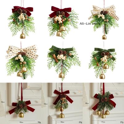 Weihnachtsglöckchen Türhänger Schmuck Samtschleife Tannenzapfen Glocken Anhänger Für Weihnachtsdekoration Weihnachtsgeschenk Noel