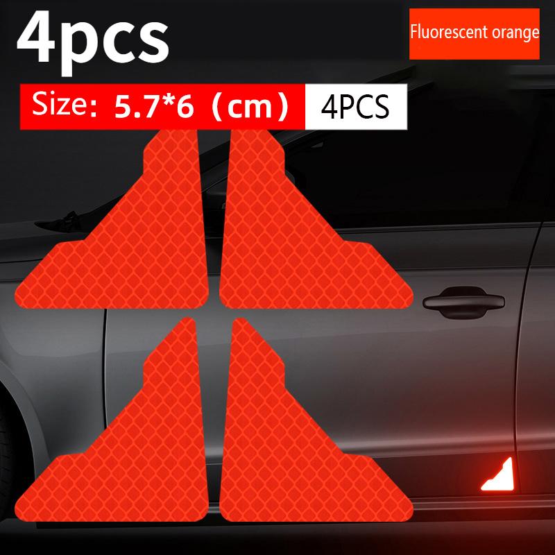 10pcs Reflective Arrow Sign Tape Warning Safety Sticker Night Driving Reflector Decals Body Sticker Auto Exterior Accessories