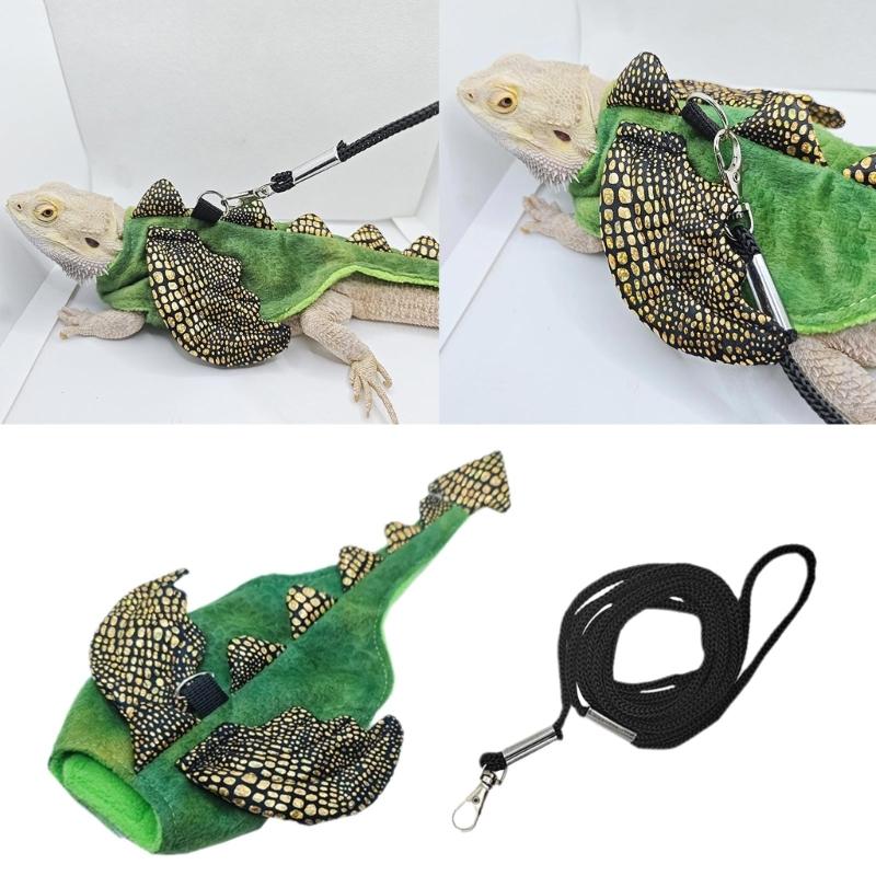 Chameleons Harness Outdoor Walking Harness with Leash Squirrels Lizards Costume