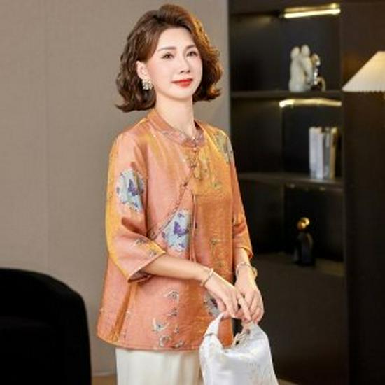 

2026 Plus Size Five-Sleeve T-shirt for Middle-Aged & Elderly Women – Fashionable, Age-Reducing Summer Top 3XL